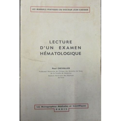 Lecture D'un Examen Hématologique