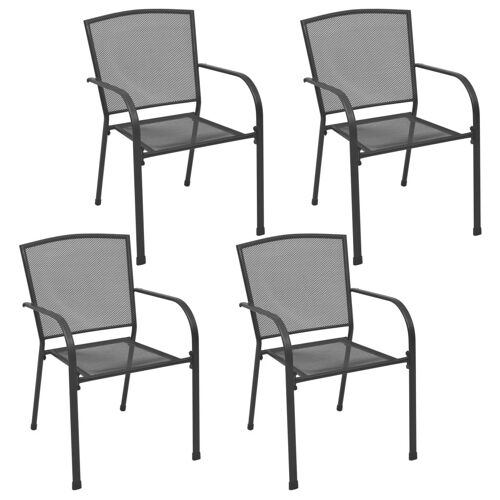 Vidaxl Chaises D'extérieur 4 Pcs Design Maillé Anthracite Acier