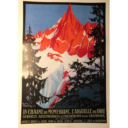 Mont-Blanc - Aiguille Du Dru / Chamonix / Roger Broders - 50x70cm - Affiche / Poster Envoi En Tube