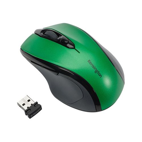 Kensington Pro Fit Mid-Size - Souris - pour droitiers - optique - sans fil - 2.4 GHz - récepteur sans fil USB - Vert émeraude