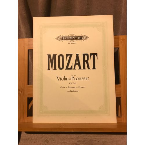 Mozart Concerto Pour Violon En Sol Majeur Kv 216 Partition Ed. Peters N°2193l