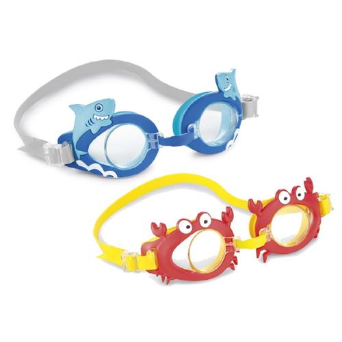 Lunette / Masque De Natation Enfant 3/8 Ans Aquaflow Fun Crabe Ou Requin Intex - 373-55610 Crabe Ou Requin