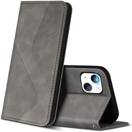 Coque Pour Iphone 14 / Iphone 13, Premium De [Emplacements Cartes] [Magnetique], Clapet Folio Pour Iphone 14 / Iphone 13 (Gris)