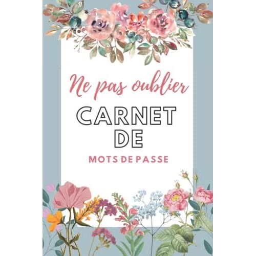 Ne Pas Oublier Carnet De Mots De Passe: Joli Répertoire Pour Mots De Passe Et Identifiants Et Logins Internet, Format (6x9-100 Pages) (French Edition)