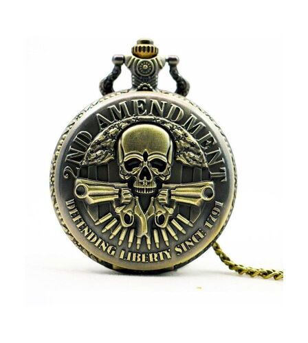 Montre À Gousset 2eme Amendment Crane Et Pistolets Homme Femme