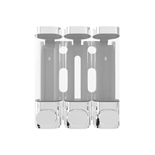 3-in-1 Chamber Wall Mounted Bathroom Shower Pump Dispenser and Organizer-Holds Shampoo, Soap, Condi