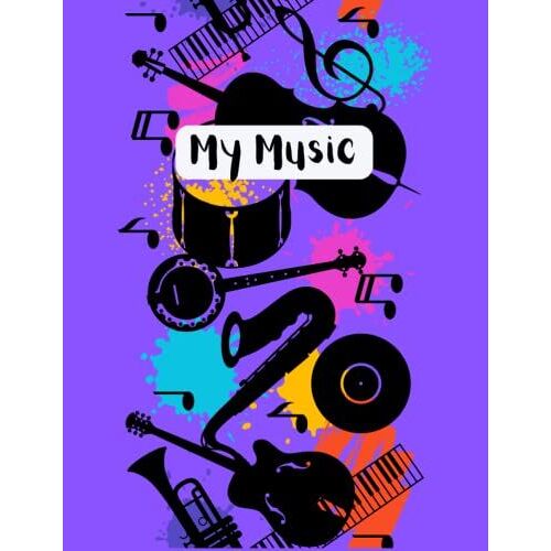 Instruments Treble Clef Staff Music Notebook: 8.5 X 11 Inch, 120 Page Blank Treble Clef Notebook