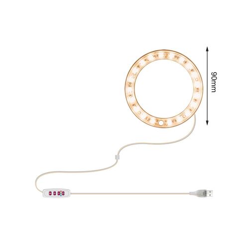 Lampe De Croissance Led À Trois Anneaux, Usb, Dc 5v, Phytolampe Pour Plantes D'intérieur, Semis, Succulente Fleur