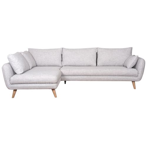 Canapé D'angle Gauche Scandinave 5 Places Gris Clair Chiné Creep