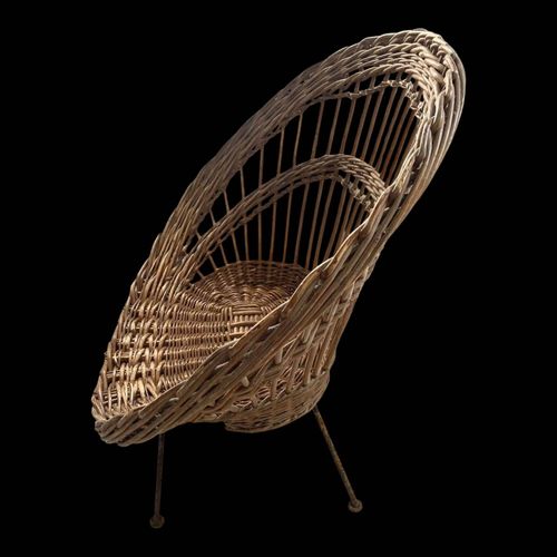 Fauteuil vintage bon tat petits pieds bois