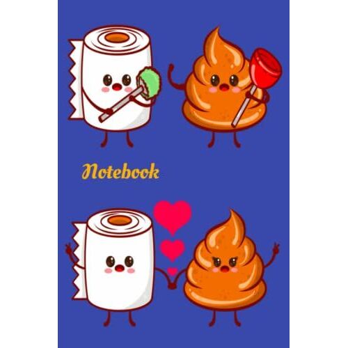 Poo Toilet Paper Notebook: Kawaii Wide Ruled 6"X9"