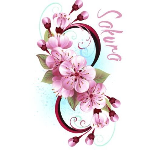 Sakura Notebook Journal: Hardcover Sakura Flower Notebook | Sakura Flower Printed Notepad College Ruled 120 Pages 6 X 9