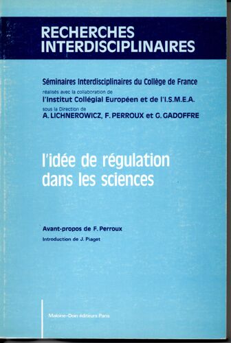 L'idée De Régulation Dans Les Sciences