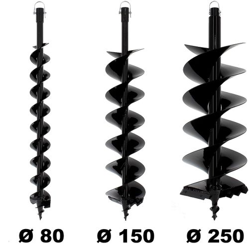 Lot de mèches SEMI-PROFESSIONNELLES Ø 80 + 150 + 250 mm pour tarière thermique