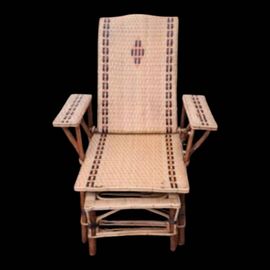 Chaise Longue En Rotin Beige