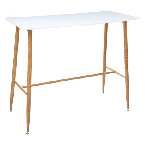 Table Haute Design Scandinave Roka - L. 120 X H. 105 Cm - Blanc