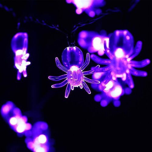 Guirlandes Lumineuses, 20 Led 3m Purple Spider String Lights Battery Op