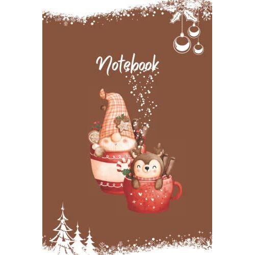 Notebook: Quaderno A Righe/Interno Con Motivi Tema Natale/6 X 9 (15,24 X 22,86 Cm)/100 Pagine/Copertina Lucida. (Italian Edition)