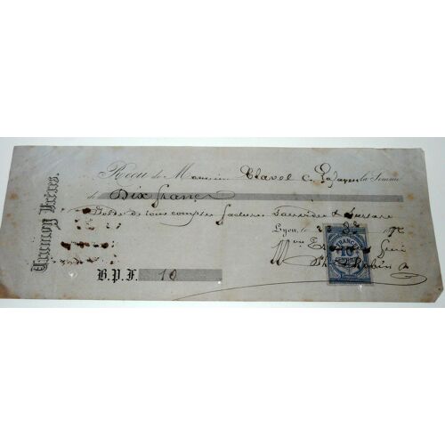Tramoy Frères Lyon Reçu Soldes De Tous Comptes Le 23 Octobre 1876