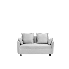 Canapé Convertible 2 Places En Tissu Gris Clair Hovin