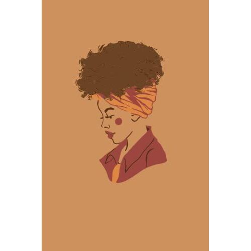 Notebook: Stylish Black Afro Character Blank Lined Notebook
