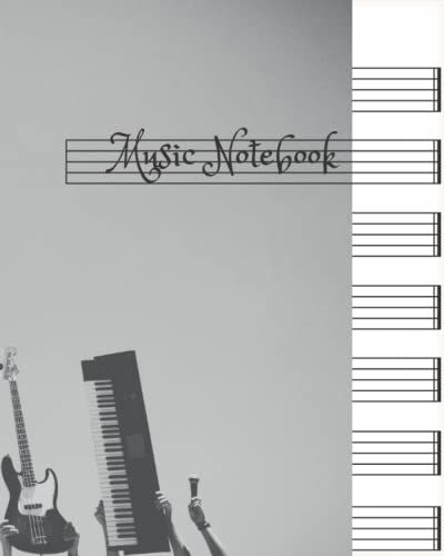 Music Notebook: Wide Staff: Music Writing Notebook