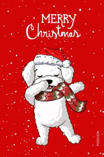 Merry Christmas Poochon Dog Dabbing Notebook, Journal, Notes Christmas, Holiday Notebook: Wide Ruled Logbook, Christmas Notebook