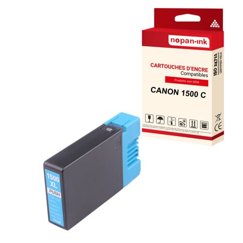NOPAN-INK - x1 Cartouche compatible pour CANON 1500 XL 1500XL Cyan pour Canon Maxify MB 2000 Series MB 2050 MB 2100 Series MB 2150 MB 2155 MB 2300 Se