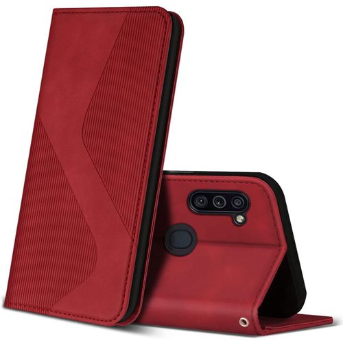 Coque Pour Samsung Galaxy M11 / Galaxy A11, Premium De [Emplacements Cartes], Clapet Folio Pour Samsung Galaxy M11 / Galaxy A11 (Rouge)
