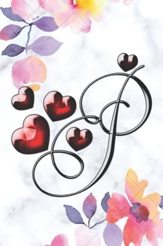 Cute P Marble Journal: Monogram P Initial Capital Letter College-Ruled Notebook For Writing And Notes