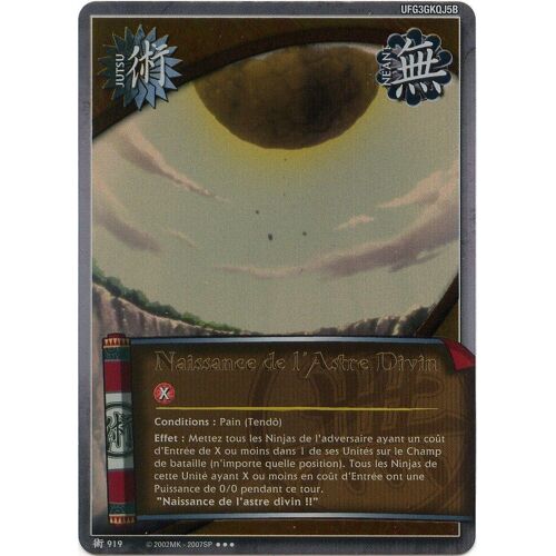 Naissance De L'astre Divin, Jutsu N° 919, Carte Naruto Shippuden Vf