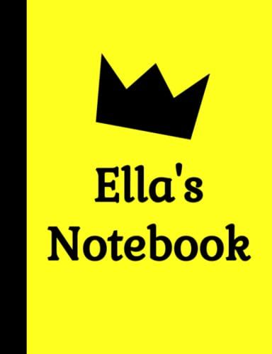 Composition Book: Personalized For Ella: 100 Wide-Ruled Pages, Glossy Yellow Cover