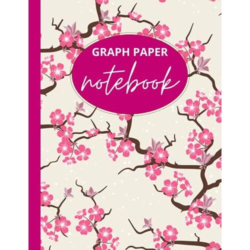 Graph Paper Notebook: Blossom Cherry Flowers Notebook With Grid Paper. Checkered Notebook: 120 Pages, 4 X 4 Grid Paper, 8.5 X 11 In. Checkered Notebook