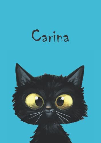 Carina: Katze - Notizbuch / Malbuch - Din A4 - Blanko - Glänzendes Coverfinish (German Edition)