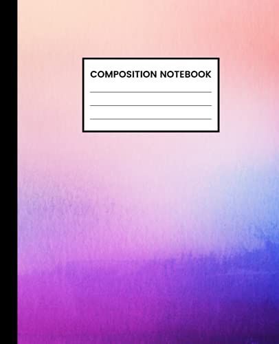Composition Notebook: College Ruled Notebook Journal | Pink Purple Peach Blue Abstract Aesthetic | 100 Pages Blank Lined Workbook For Students Entrepreneurs School Work