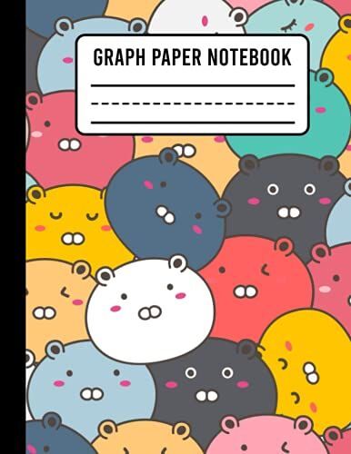 Graph Paper Composition Notebook: Kawaii Bears Pattern - Grid Composition Notebook For Teens - Five Squares Per Inch