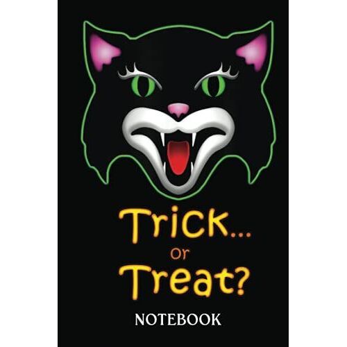 Halloween Notebook: Halloween ! Trick Or Treat Spooky Black Cat!
