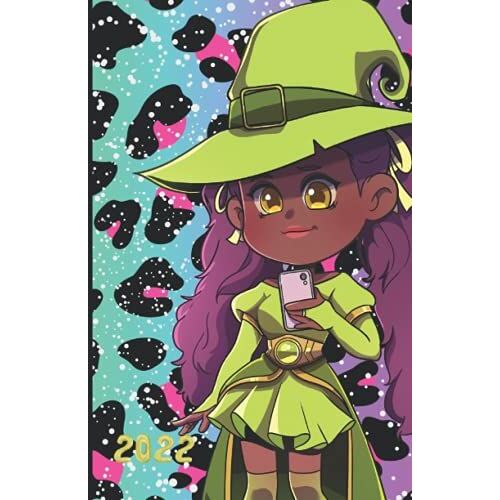 Kawaii Teen Witch On Cellphone Planner 2022 (5.5 X 8.5 In)