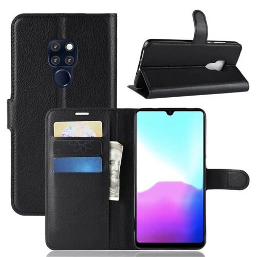Huawei Mate 20 Coque - Pu Cuir Portefeuille Avec Support Antichoc Housse Etui Huawei Mate 20 - Noir