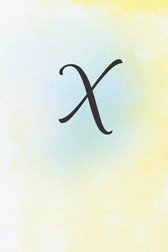 X: Letter X Monogram Pastel Watercolor Initial Journal: Blank Lined Daily Notebook, Diary Or Writing Pad For Girls, Women, Kids & Teens - 100 Pages 6x9 Matte Paperback