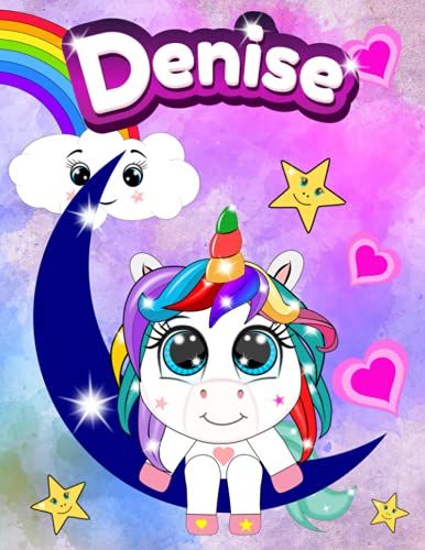 Quaderno Con Baby Unicorno - Denise: Quadernone A Quadretti Con Unicorni Ed Arcobaleno Per Bambine - Le Pagine Sono Numerate Con Quadretti Da 5mm E ... Scrivere E Fare I Compiti (Italian Edition)