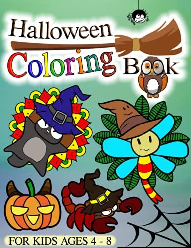 Halloween Coloring Book: Cute And Spooky Animals, For Kids Ages 4-8