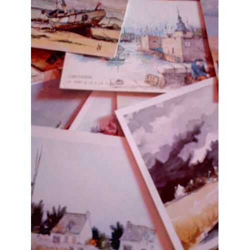 Lot 80 Cartes Postales Type Aquarelle