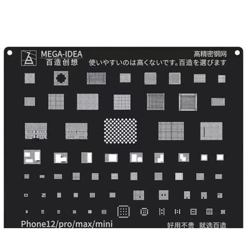 Qianli Mega-Idea Acier Noir Bga Reballing Stbbles Pour Iphone 14 13 12 11 Pro Max Mini X Poly 8 7 6 Cpu Ic Puce 18/Plantation Net - Type 12series Cpu Ic 2in1
