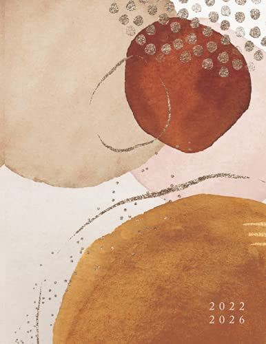 2022-2026 Five Year Planner: Monthly Logbook And Journal, 60 Months Calendar. Boho Modern Abstract