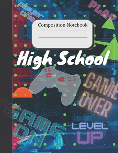 Composition Notebook High School: Video Games / Gamer Pattern Blank Lined Book / The Last 4 Months Of 2021, And 2022 Calendar / College Ruled, 8.5 X ... Matte Cover Design / Deal Gift For Gamers