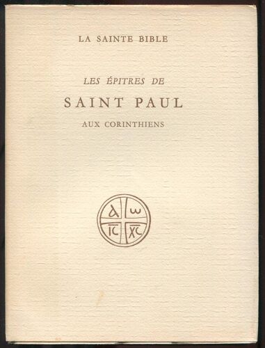 Les Epitres De Saint Paul, Aux Corinthiens