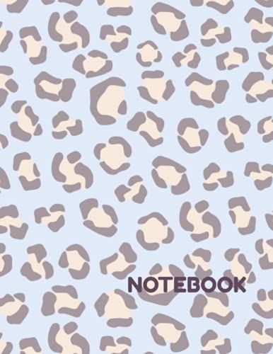 Blue Pastel Cheetah Notebook - 8.5" X 11" 140 College Ruled Pages: Blue Pastel Notebook