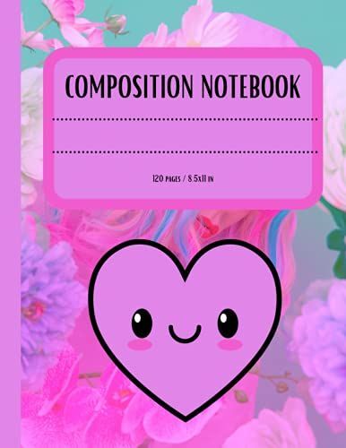 Composition Notebook: Kawaii Wide College Ruled For Kids Teens Students For Back To School. Writing Journal Notebook With Lined Paper, Home College ... Students. Notes 120 Pages, 8.5 X 11 Inch.