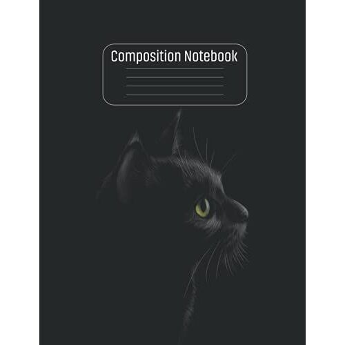 Chalk Style Cat Composition Notebook : Wide Ruled Lined Paper Notebook Journal For Writing Notes